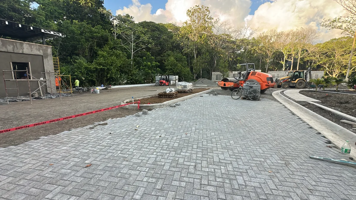 Entrance road and paving · 28